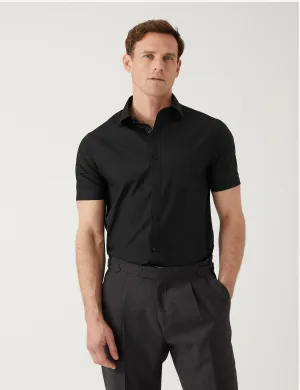 3 pcs.  slim short sleeve shirts that are easy to iron Marks & Spencer black