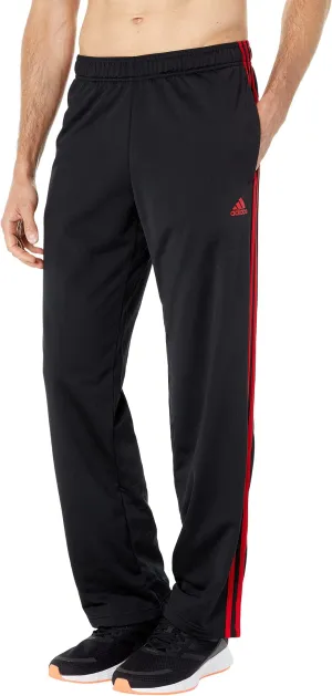 adidas Essentials 3 Stripe Knitted Open Hem Pants - Black/Scarlet 1